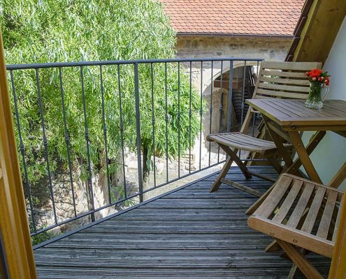 Ruhiger Balkon - Apartment Idig, Gästehaus Meerspinne
